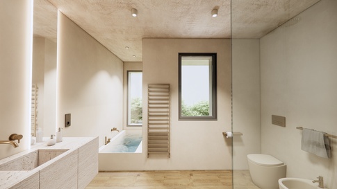 Bagno in stile naturale di 7 di Simona Fogalesi interior designer Bagno in stile naturale di 7 di Simona Fogalesi interior designer