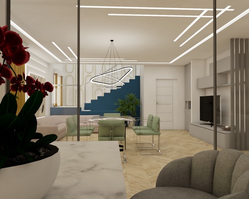 Open Space in stile moderno di 65 di Emmedue Architetti
