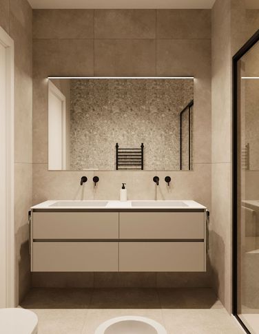 Bagno in stile moderno di 5 di Silvia Aquilani . Design studio