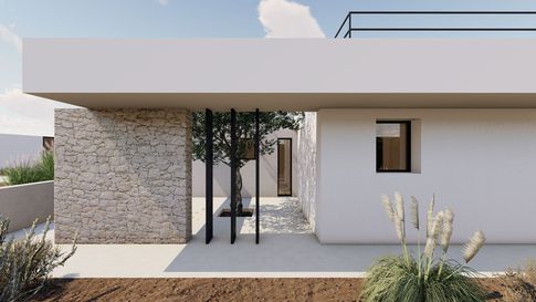 Facciata in stile contemporaneo di null di Ciquadro Architetti