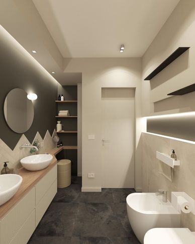 Bagno in stile contemporaneo di 6 di Francesca Boglio Architetto Bagno in stile contemporaneo di 6 di Francesca Boglio Architetto