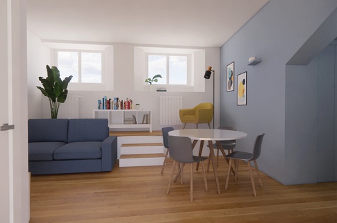 Open Space in stile contemporaneo di 26 di Serena Trentarossi Architetto