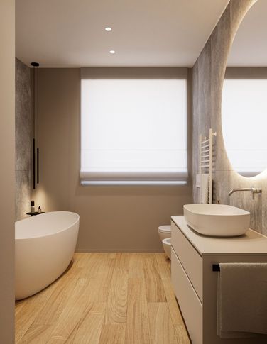 Bagno in stile moderno di 9 di Silvia Aquilani . Design studio