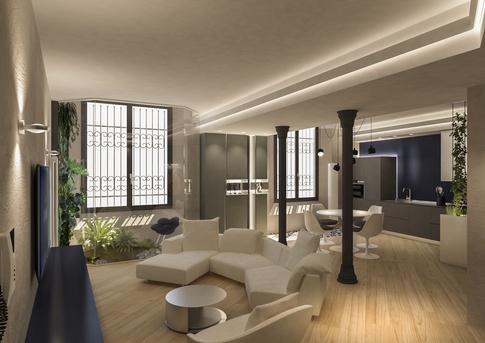 Open Space in stile moderno di 65 di MICHELE VOLPI STUDIO INTERIOR DESIGN