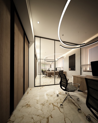 Open Space in stile contemporaneo di 350 di Z5AI