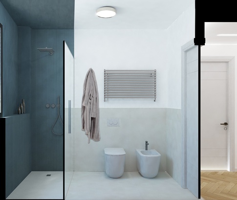 Bagno in stile contemporaneo di 5 di STUDIO CREATIONS - Roberta Tricarico A & D