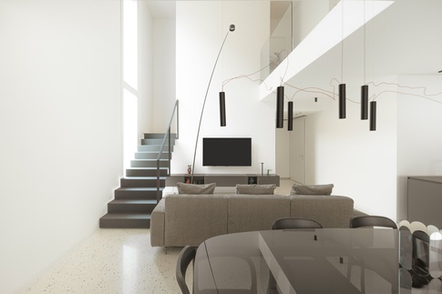 Open Space in stile contemporaneo di 50 di DV_A studio di architettura