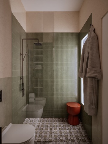 Bagno in stile eclettico di 4 di Caterina Scamardella Architetto