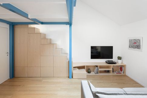 Open Space in stile contemporaneo di 35 di Giulia Dagheti Architetto