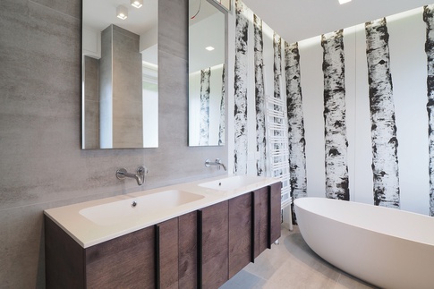 Bagno di Servizio in stile contemporaneo di 7 di Desearq studio - architettura e interior design Bagno di Servizio in stile contemporaneo di 7 di Desearq studio - architettura e interior design