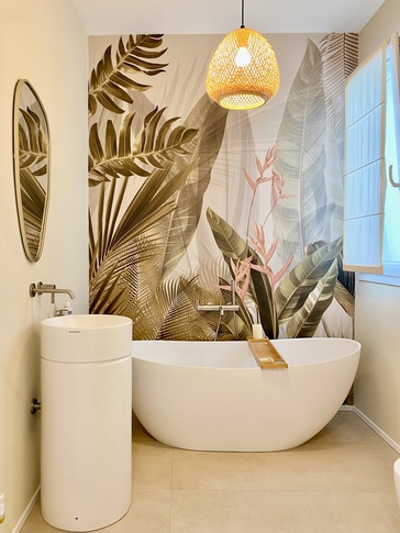Bagno in stile contemporaneo di 6 di SuMisura Architetti