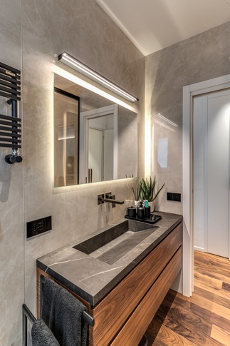 Bagno in stile contemporaneo di 5 di MOB Architects