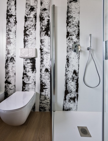 Bagno in stile contemporaneo di 5 di Annalisa Carli Architetto