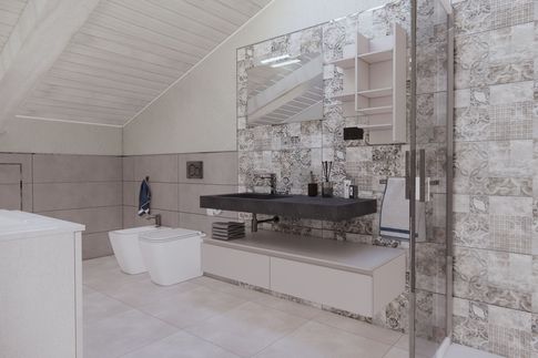 Bagno in stile moderno di 9 di Studio LABventinove