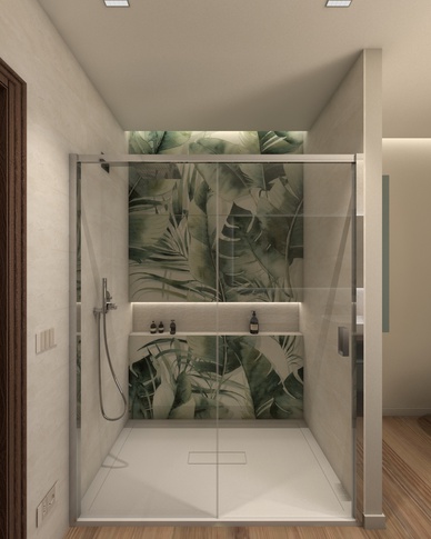Bagno in stile contemporaneo di 7 di Francesca Boglio Architetto