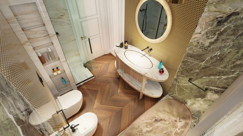 Bagno in stile contemporaneo di 10 di Salvatore Sito Interior Designer