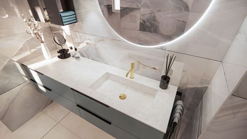 Bagno in stile contemporaneo di 10 di Studio LABventinove