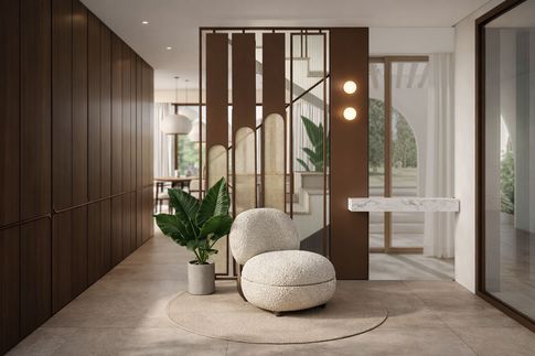 Ingresso in stile contemporaneo di 25 di EmmePi Architettura
