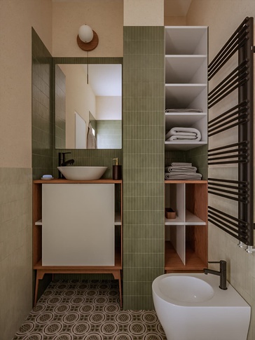 Bagno in stile eclettico di 4 di Caterina Scamardella Architetto
