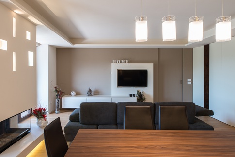Soggiorno in stile contemporaneo di 55 di L2 architecture + interior design