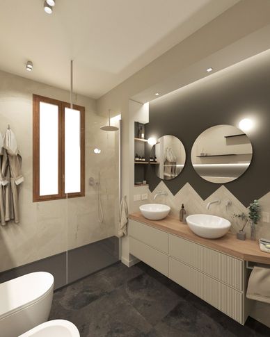 Bagno in stile contemporaneo di 6 di Francesca Boglio Architetto Bagno in stile contemporaneo di 6 di Francesca Boglio Architetto