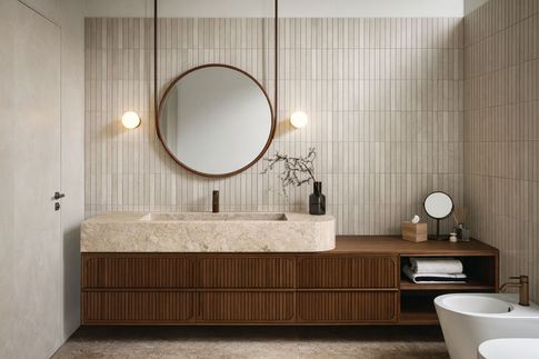 Bagno in stile japandi di 16 di EmmePi Architettura