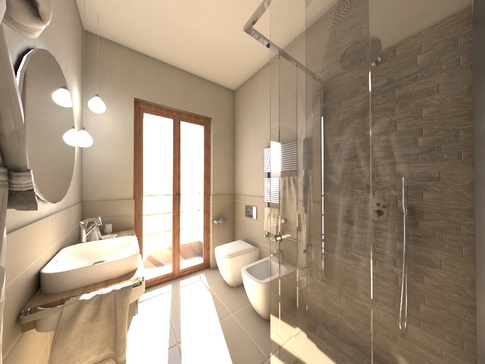 Bagno in stile contemporaneo di 4 di Francesca Boglio Architetto