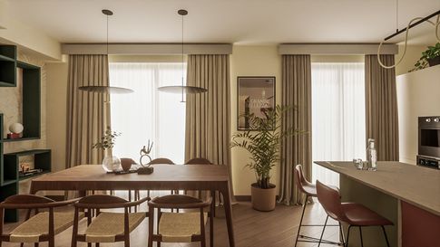 Open Space in stile japandi di 40 di Caterina Scamardella Architetto