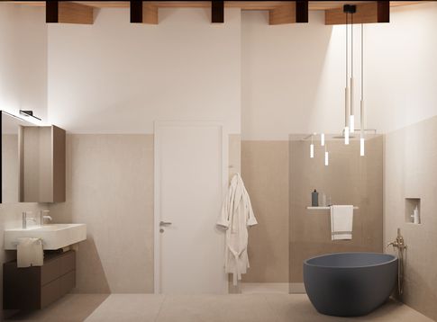 Bagno in stile contemporaneo di 9 di Cariolato Arredamenti