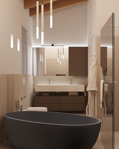 Bagno in stile contemporaneo di 9 di Cariolato Arredamenti