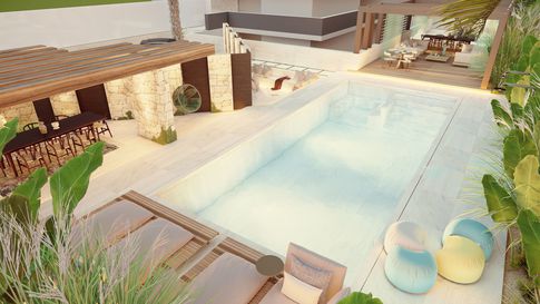 Piscina in stile contemporaneo di 100 di Salvatore Sito Interior Designer