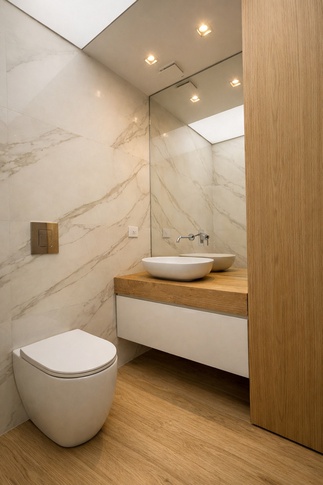 Bagno in stile contemporaneo di 3 di Francesca Silvestri