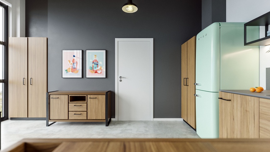 Open Space in stile industriale di 50 di Annalisa Carli Architetto