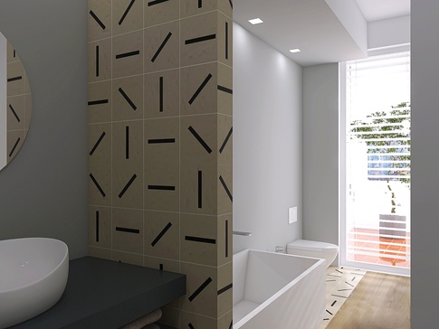 Bagno in stile contemporaneo di 4 di Valeria Eva Rossi Architetta