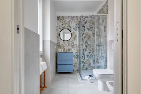 Bagno in stile contemporaneo di 4 di architettandoinmovimento