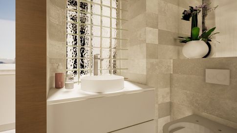 Bagno in stile contemporaneo di 4 di Disi Design