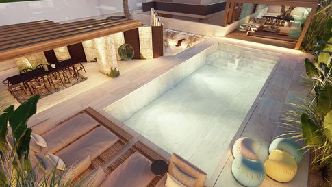 Piscina in stile contemporaneo di 100 di Salvatore Sito Interior Designer