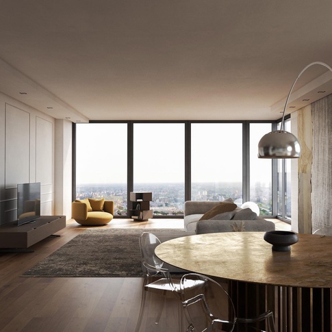 Open Space in stile moderno di 120 di The Line Rendering