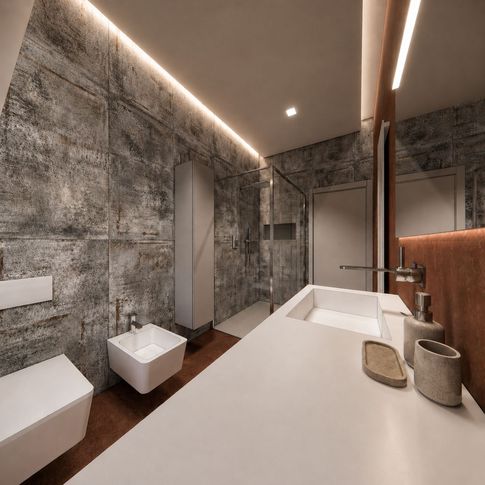 Bagno in stile soft industrial di 5 di JFD Juri Favilli Design