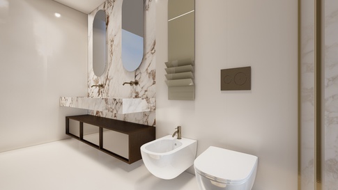 Bagno in stile contemporaneo di 8 di Areadieci architettura