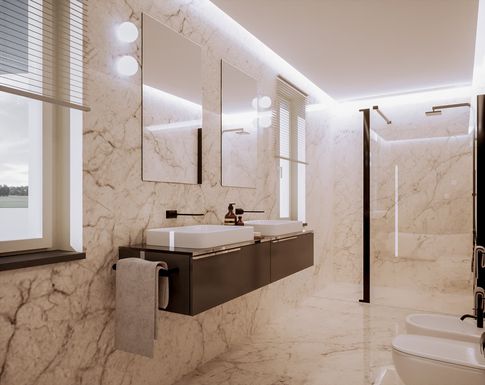 Bagno in stile contemporaneo di 10 di Caterina Scamardella Architetto Bagno in stile contemporaneo di 10 di Caterina Scamardella Architetto