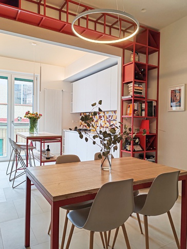 Open Space in stile contemporaneo di 35 di Rossana Alfieri Architetto