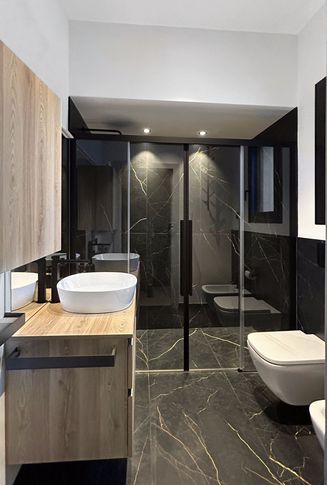 Bagno in stile contemporaneo di 4 di Giulia Dagheti Architetto Bagno in stile contemporaneo di 4 di Giulia Dagheti Architetto