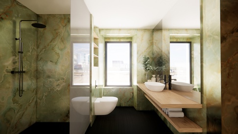 Bagno in stile moderno di 7 di Nido-innerspaces