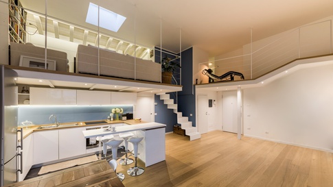 Open Space in stile contemporaneo di 54 di Annalisa Carli Architetto