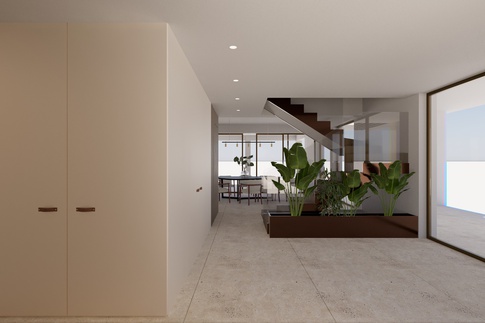 Ingresso in stile contemporaneo di 25 di EmmePi Architettura