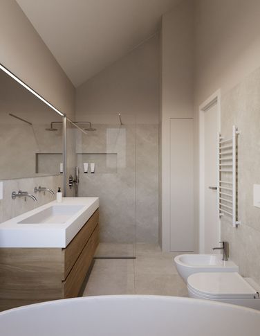 Bagno in stile moderno di 7 di Silvia Aquilani . Design studio