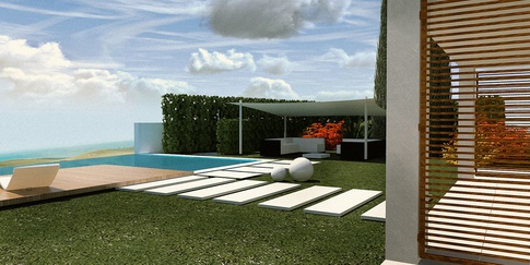Piscina in stile contemporaneo di 50 di Stefano Bergami studio interior design Piscina in stile contemporaneo di 50 di Stefano Bergami studio interior design