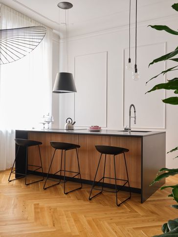 Open Space in stile transitional di 40 di Ciliegio Esterno