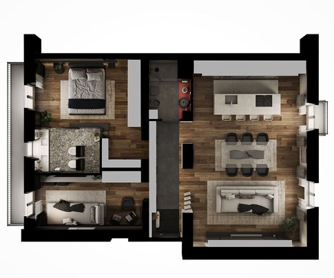 Open Space in stile contemporaneo di 90 di kkarchitecture